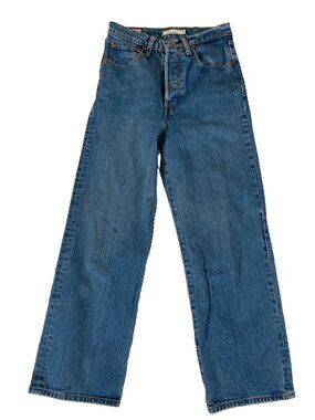 LEVI'S Premium Jeans Ribcage Straight Women's 27 Straight Medium Wash Button Fly